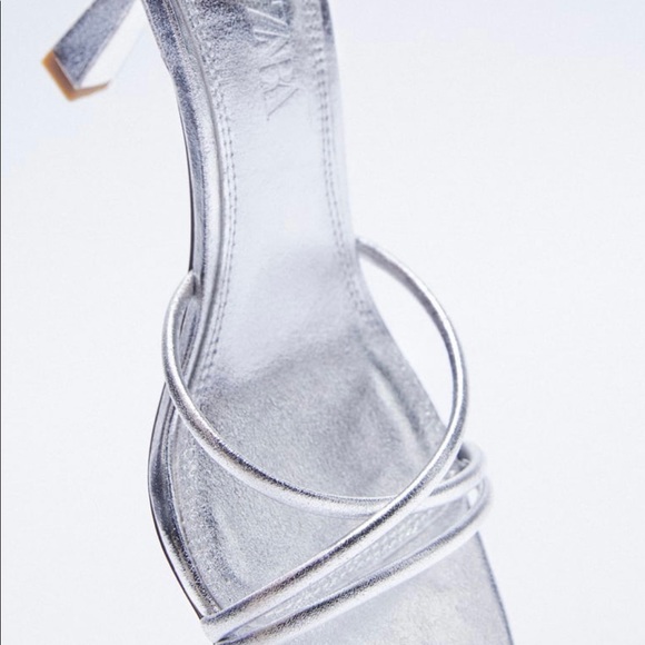 Zara Metallic Strappy Sandals - Picture 3 of 11